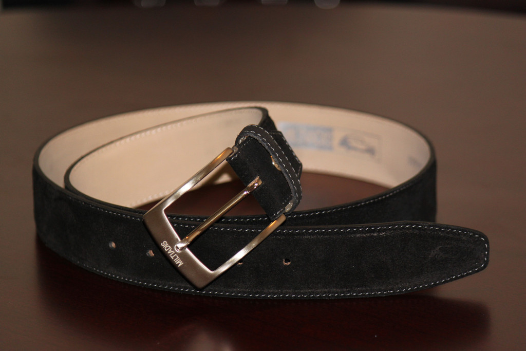 Suede Italian Leather Belt | Black